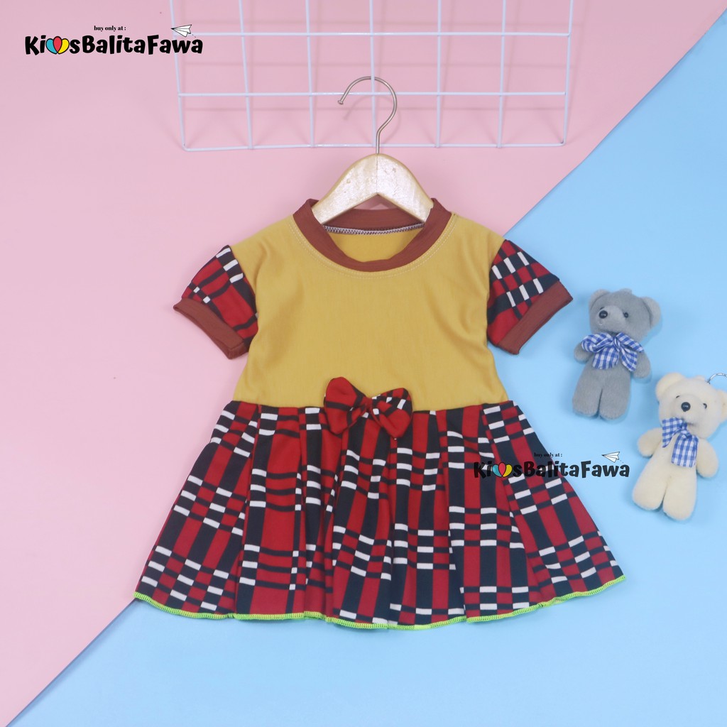 (0-6 Bulan) Dress Pita Baby New Born / Baju Anak Perempuan Lengan Gaun Motif Import Murah Pakaian