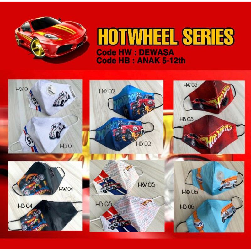 Masker Stylish HotWheels Series