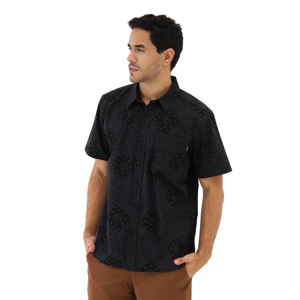 KEMEJA PENDEK PRIA TRUJILLO PAISLEY SHIRT - BLACK