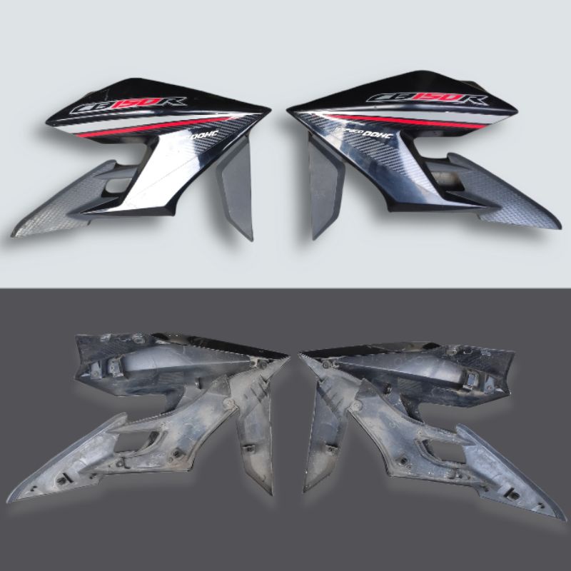 Shraud Cover Kupingan Sayap Tangki Honda New CB 150 R LED StreetFire Hitam Original AHM K15G Copotan