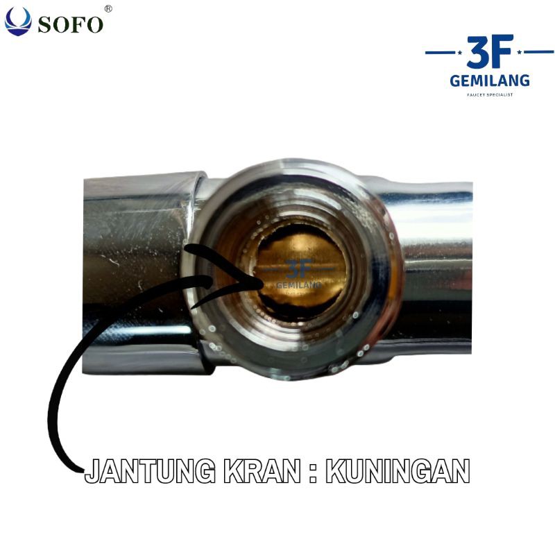 Sofo - Kran T-Shower BALING CHROME ELEGAN 1/2 INCH PREMIUM QUALITY