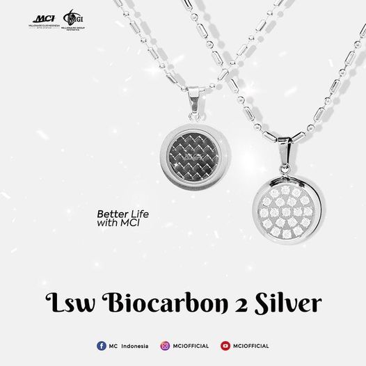 KALUNG KESEHATAN LSW BIOCARBON 2 SILVER MCI ORIGINAL