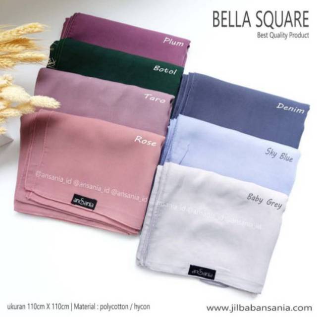 Segi Empat Polos BELLA SQUARE Polycotton Double Hicon ori Ansania