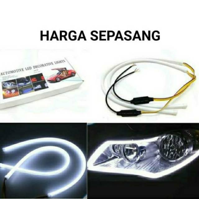Lampu LED DRL ALIS Flexibel 60cm Bisa Sein isi 2pcs