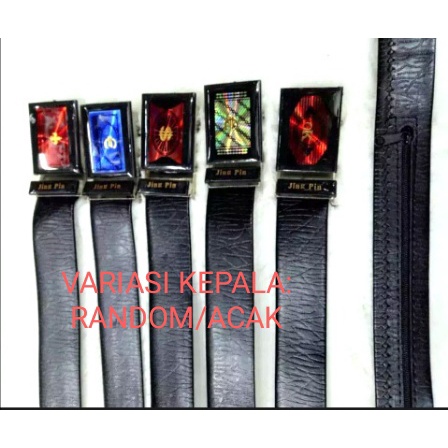 leather - ikat pinggang pria resleting rel otomatis/ gesper resleting