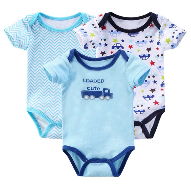 Jumper jumpsuit pendek baju bayi baby cewek cowok motif random bahan katun