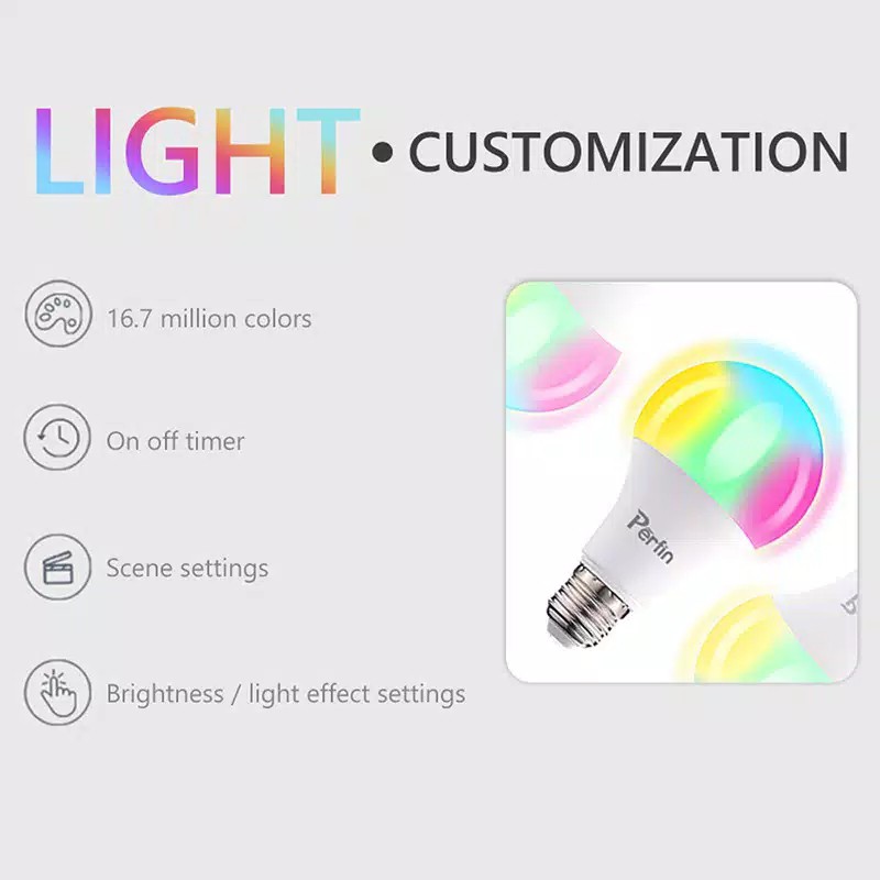 Lampu Bohlam murah LED RGB Berubah Warna  Perfin PFLG02 10W+ Remote Control