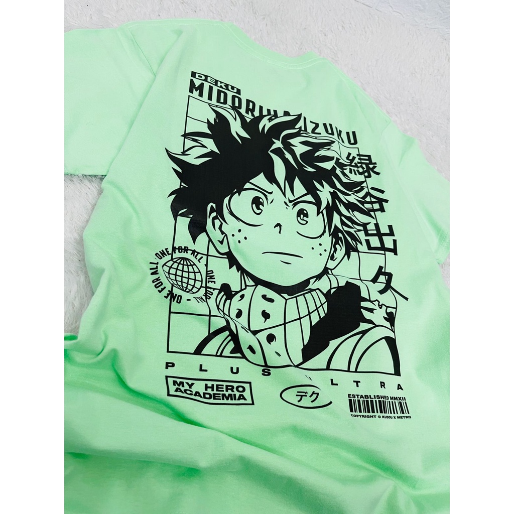 Tshirt Deku Quirks Green Anime Manga Boku No Hero Academia BNHA Premium Unisex