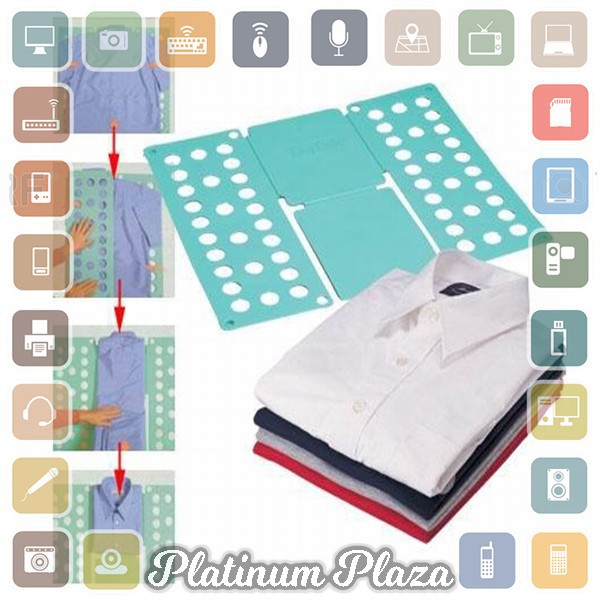 Lazy Magical Folding Children Clothes Board / Alat Pelipat Baju Anak - 002 - Multi-Color`617B68-