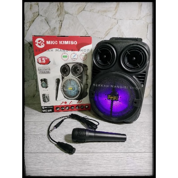 Bisa COD Speaker BLUETOOTH Portable 6'8 INCH KIMISO KM-3381 // MKC-338 PLUS MIC X-Bass