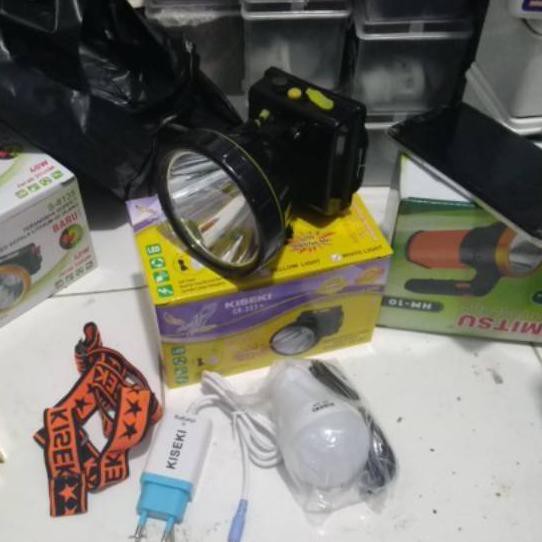 Ⓜgrfღ *KGIF* Senter kepala 50 wat kiseki cahaya putih ck393 headlamp  kiseki ck393 50wattt anti air