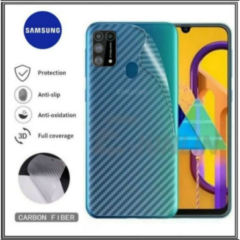 Garskin Carbon Samsung Galaxy M21 2020 Skin Anti Gores Belakang Hp