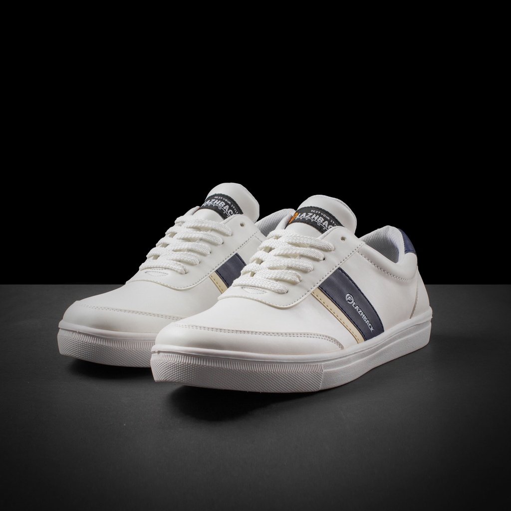 FLAZHBACK WHITE BLUE - Sepatu Sneakers Pria Casual Original - Snekers Pria