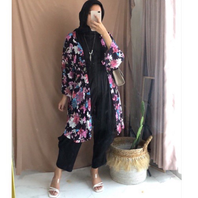 OUTER BUNGA / CARDIGAN BUNGA / BAJU PANTAI / OUTFIT PANTAI / FLOWER