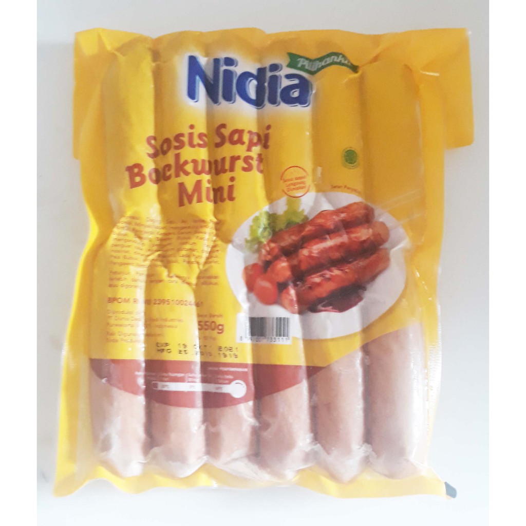 

Boekwurst Mini Sosis Sapi Nidia isi 12 Pcs 550 gram