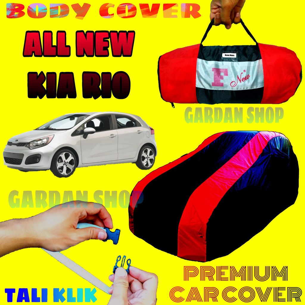 Body Cover ALL NEW RIO Sarung MERAH Penutup Pelindung Bodi Mobil Rio Hatchback Waterproof Premium