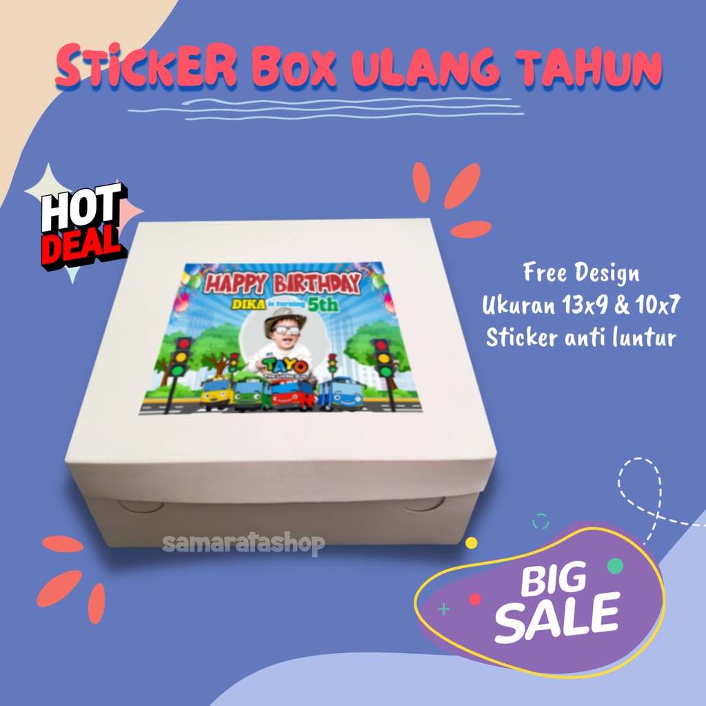 

Stiker Ulang Tahun Tempel Nasi Bento Stiker Kotak Ultah Custom Foto Anak