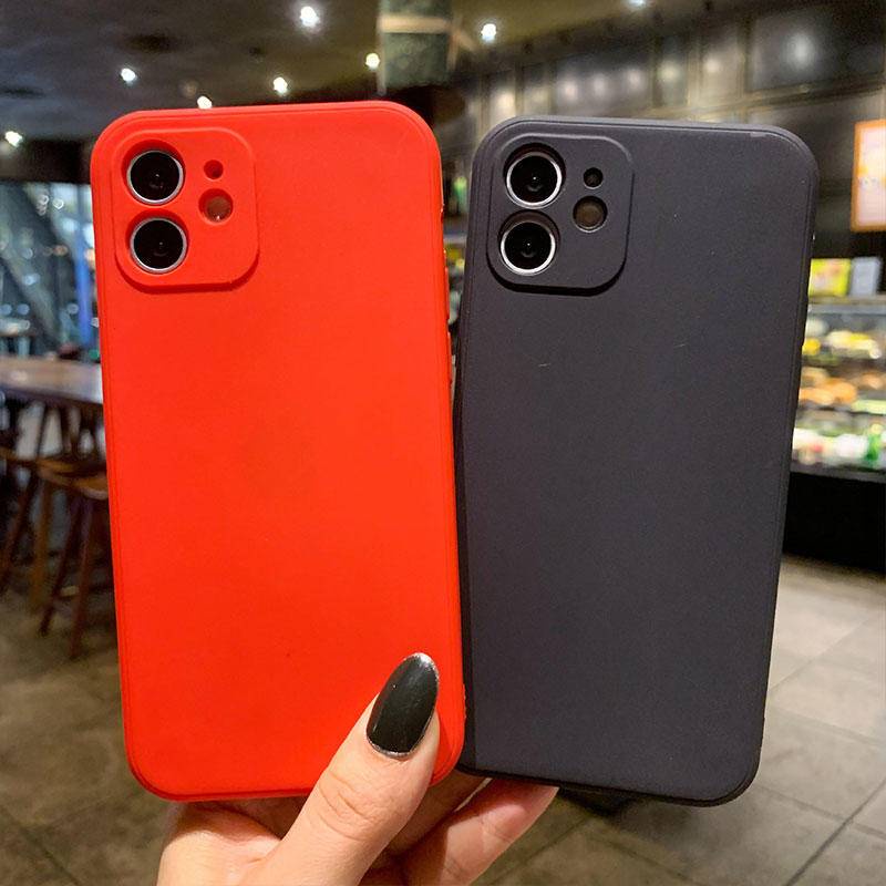 Soft Case Silikon TPU Warna Biru Hitam Untuk iPhone 13 12 11 Pro MAX Mini X XS MAX XR SE 2022 2020 6 6S 7 8 Plus