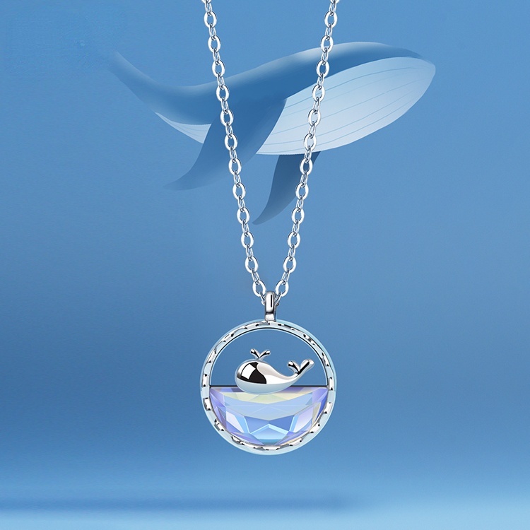 925 Silver Whale Necklace Simple Pendant New Necklace Accessories Birthday Gift