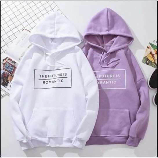 Store Sweater Wanita Hoodie THE FUTURE ROMANTIC Kantung Depan