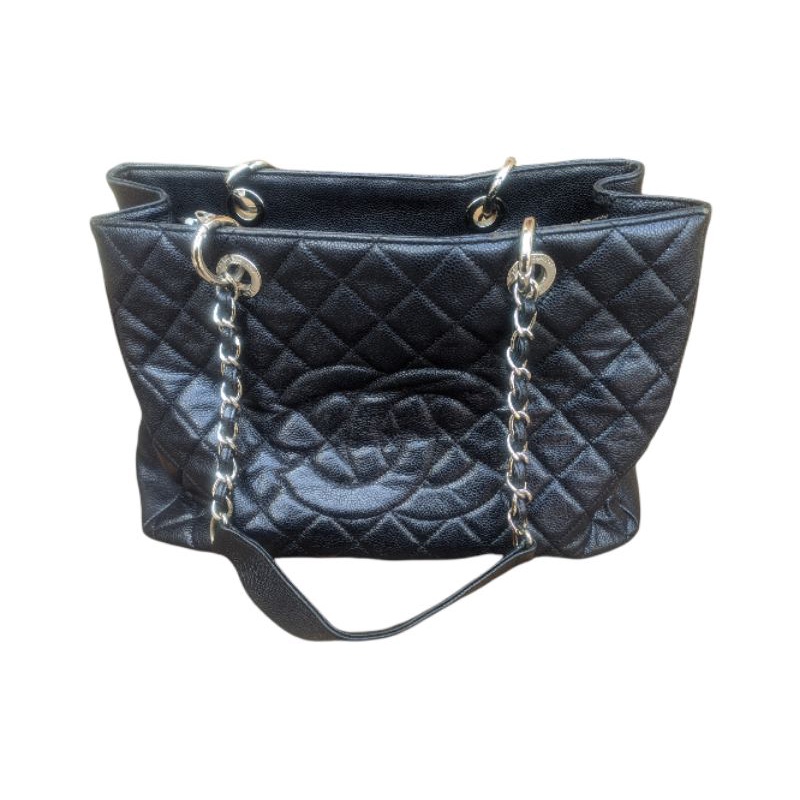 tas wanita chanel GST grand tote black caviar