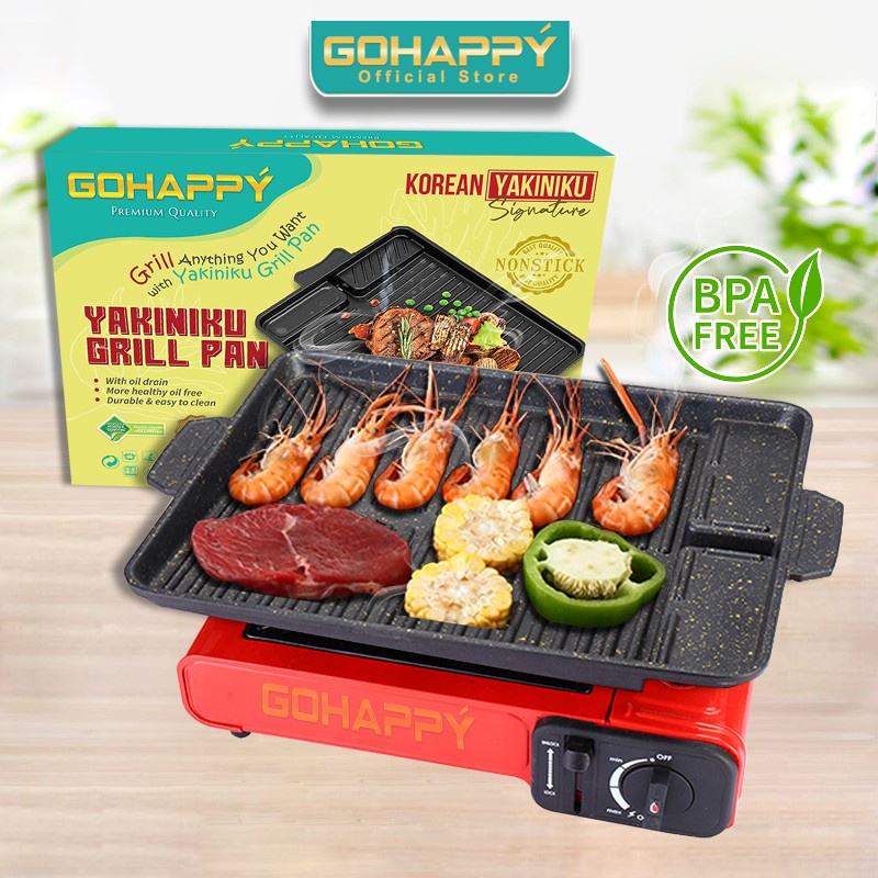 SUPER YAKINIKU GRILL PAN Gohappy GH-K38 Panci Panggang Super / Pemanggang anti lengket nonstick