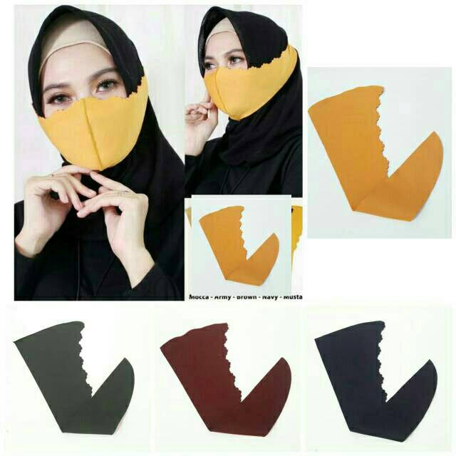12 PCS/1LUSIN Masker hijab scuba/masker hijab gerigi polos/masker hijab kain
