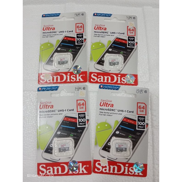 MEMORY CARD MMC SANDISK 64GB(CLASS 10)SPEED 100