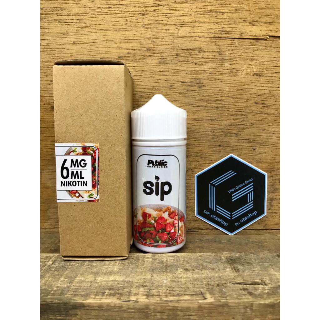 Sip Strawberry Cream Custard by Public 100ml 3mg 6mg liquid vape vapor premium lokal pita cukai