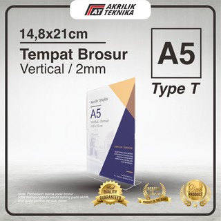 TEMPAT BROSUR / TENT HOLDER / TENT CARD AKRILIK DISPLAY 2 SISI A5