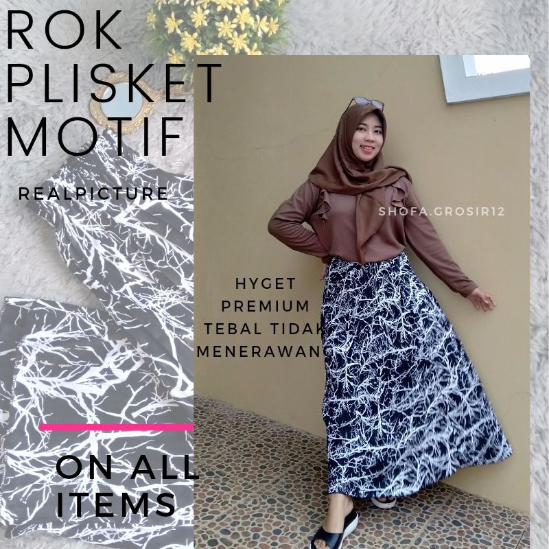 ROK PLISKET DEWASA MOTIF PANJANG-ROK PLISKET VIRAL