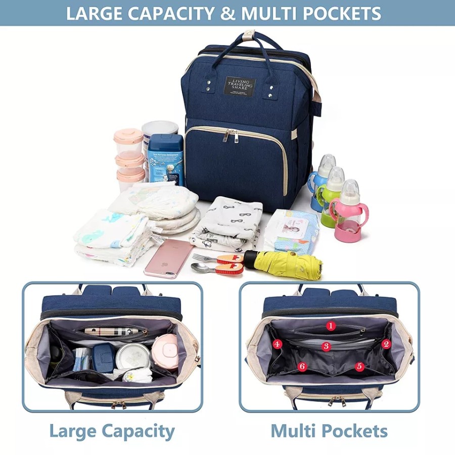 MH - Tas Travel Bayi Kasur Multifungsi Diaper Bag - Nurshing Baby Bag