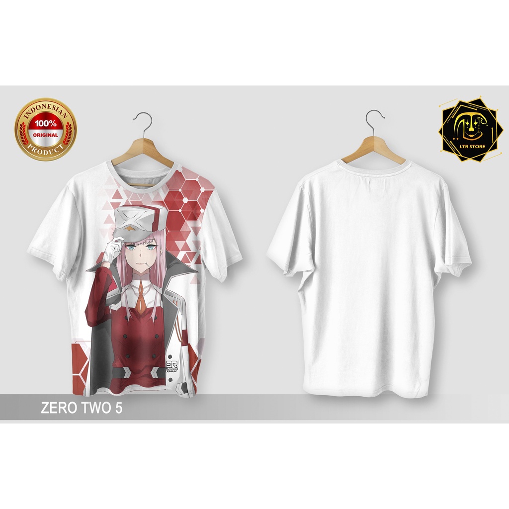 [ BAYAR DI TEMPAT ] BAJU PRINTING GAMBAR ANIME ZERO TWO 5 - KAOS DISTRO ORIGINAL MOTIF KARTUN ANIMAS