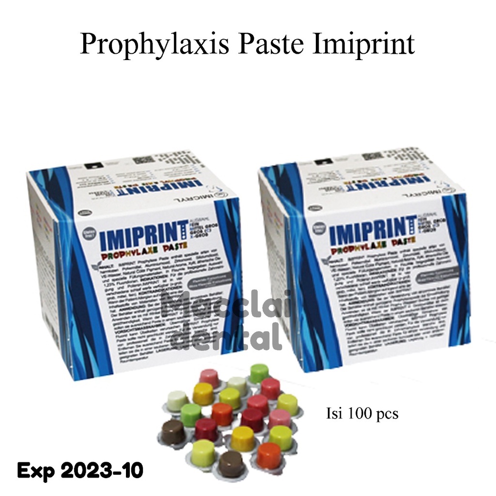 DENTAL PROPHYLAXIS PASTE PROFILAKSIS WITH FLUORIDE PASTA PROPHY CLEANING SCALLING SCALING IMIPRINT ISI 100 PCS