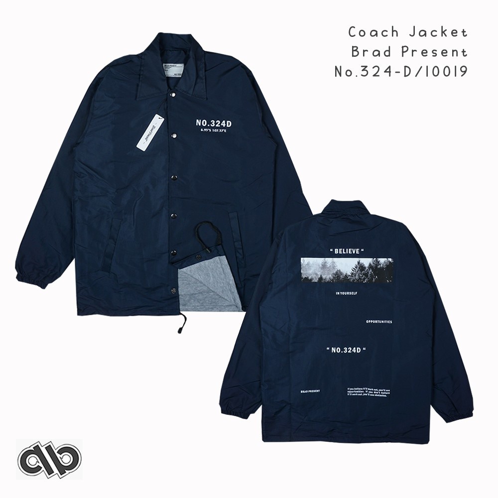 Jaket Coach BELIEVE #D-324 Navy Crafony Taslan Zn Jacket Pria Top Quality