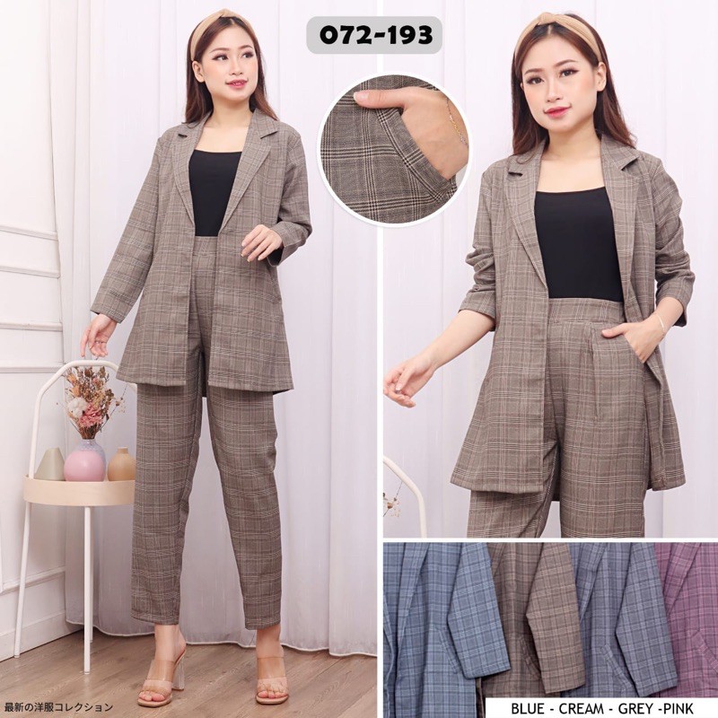 MILEA Set + PANTS zara premium bahan Import / dapat blazer dan celana / BLAZER SET / ONESET