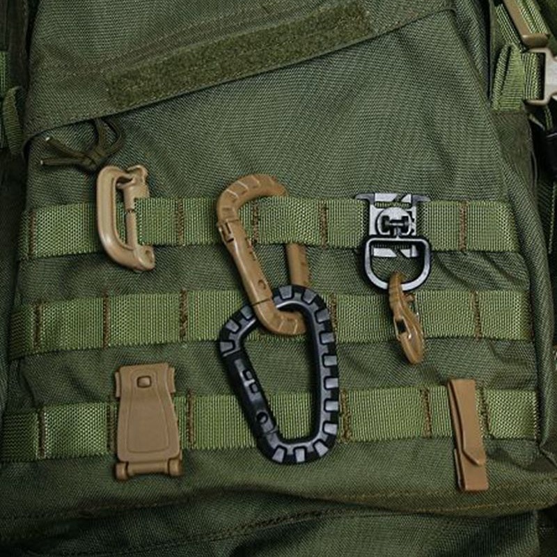 Carabiner D-Ring Taktis Ringan Untuk Gantungan Kunci / Tas Backpack / Climbing