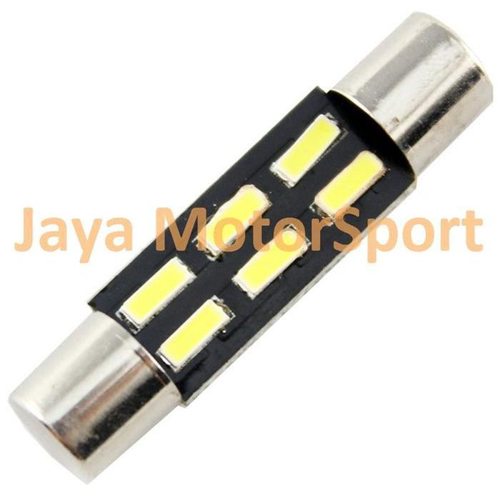 Lampu LED Mobil Kabin / Plafon / Festoon 6 SMD 4014 White - 28mm