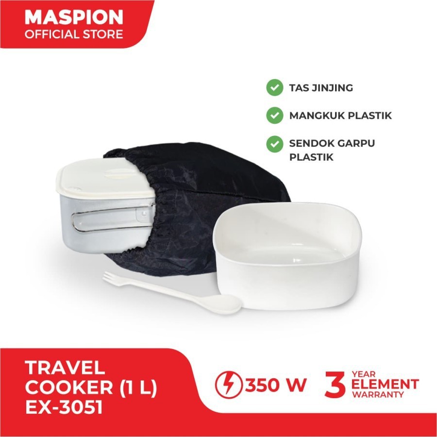 MASPION Panci Serba Guna / Multi Electric Cooker 1 Liter / Travel Cooker 1 Liter MEC 3051 - Garansi Resmi 1 Tahun