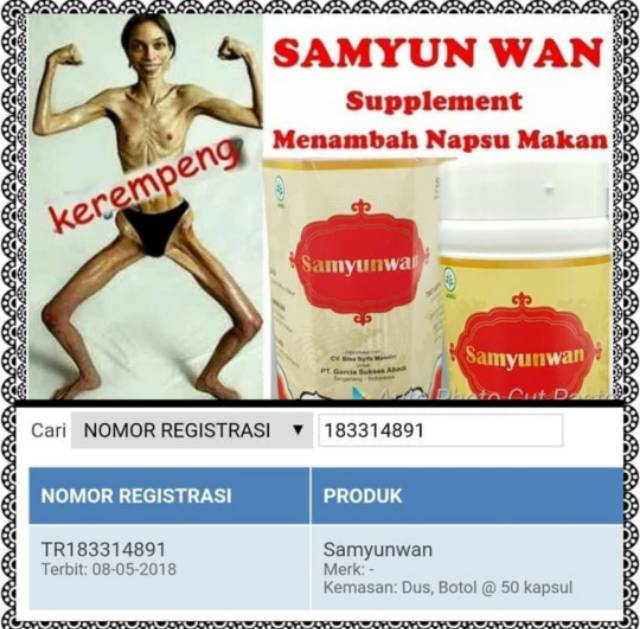 SAMYUNWAN DESAMYUNWAN BPOM, OBAT PENGGEMUK BADAN (ISI 50)