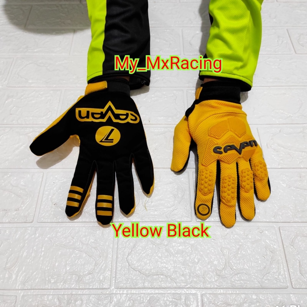 sarung tangan cross trail sarung tangan berkendara gloves anti slip sarung tangan murah bisa cod sarung tangan motor terlaris glove offroad YELLOW