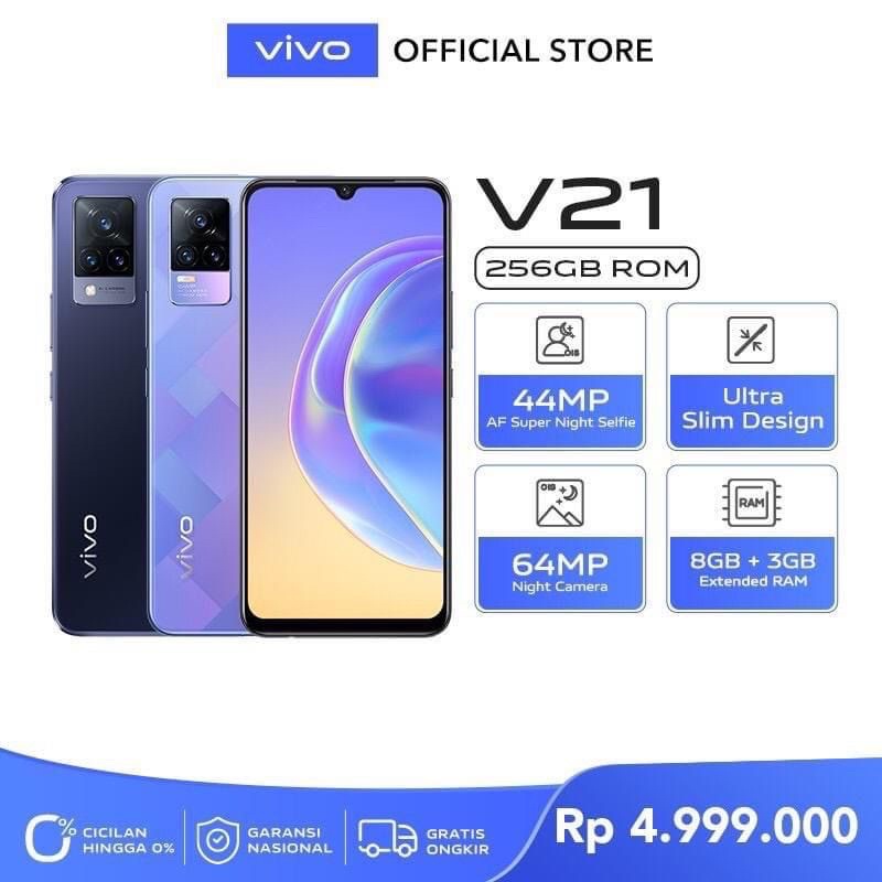 Vivo V21 4G 128GB & 256GB Garansi Resmi