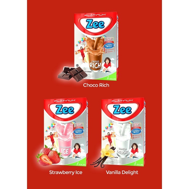 Susu Zee Platinum (2 Varian Rasa), Susu Pertumbuhan dan Otak Untuk Anak Usia 3-12 Tahun