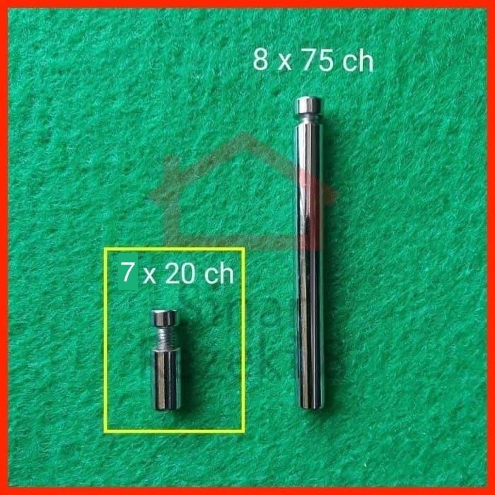 

Pen Iklan 8 x 20 Chrome / Stabil Kaca Sign Board Baut Akrilik Skrup Best Seller