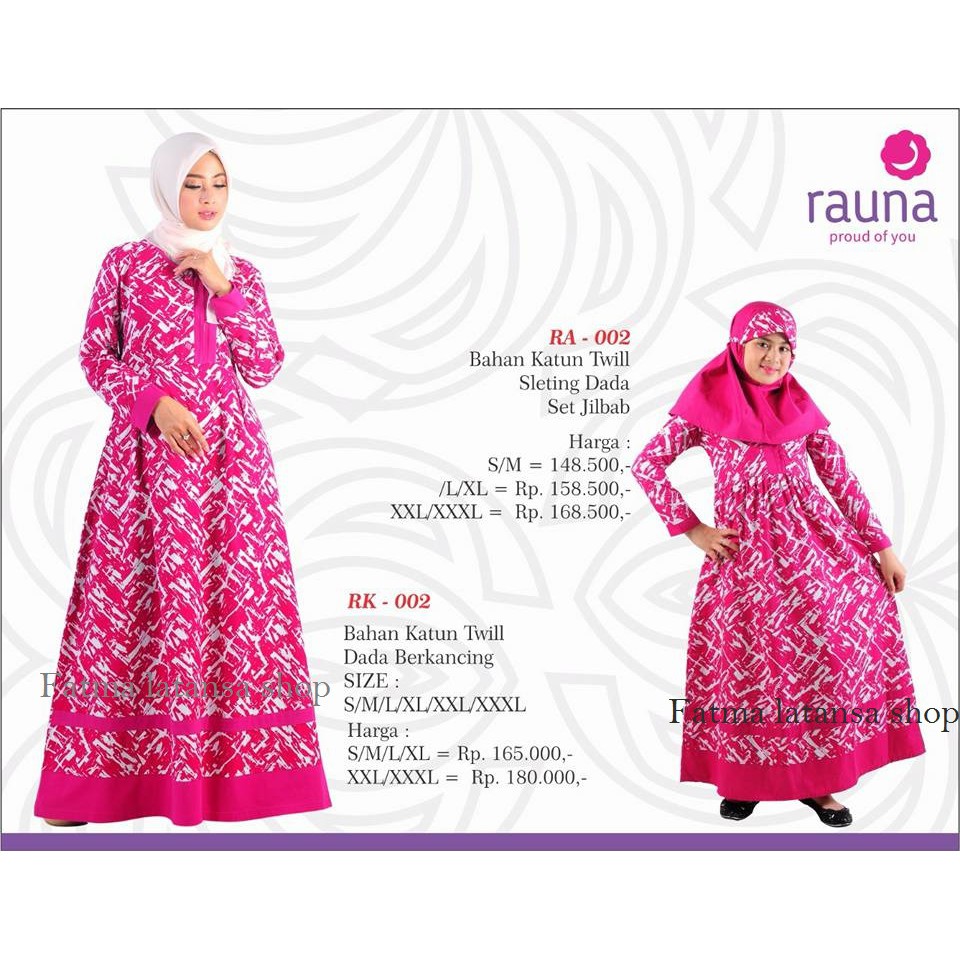 Gamis ibu dan anak Rauna  Rk ra 002 gamis katun 