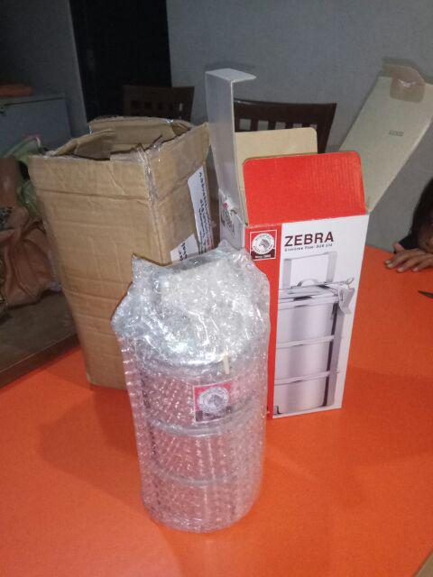 Rantang Susun, Food Carrier Air Tight Smart Lock D12x3 Zebra