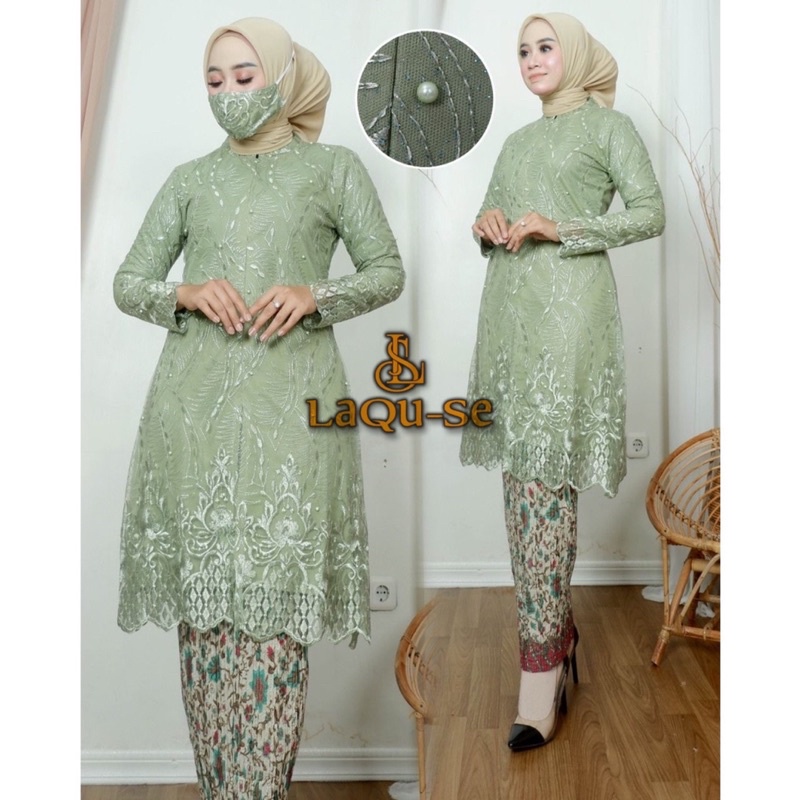 Setelan Kebaya Tunik Terlaris Gaun Kondangan Wanita Busui Friendly Modern Best Seller By Laquse_kebaya2