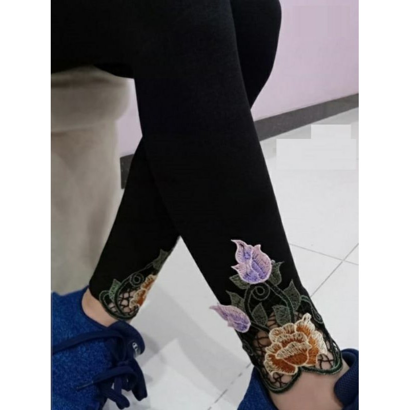 TB@62RB IMPORT Legging bunga kaki warna panjang 999 spandek tebal super stretch pinggang karet