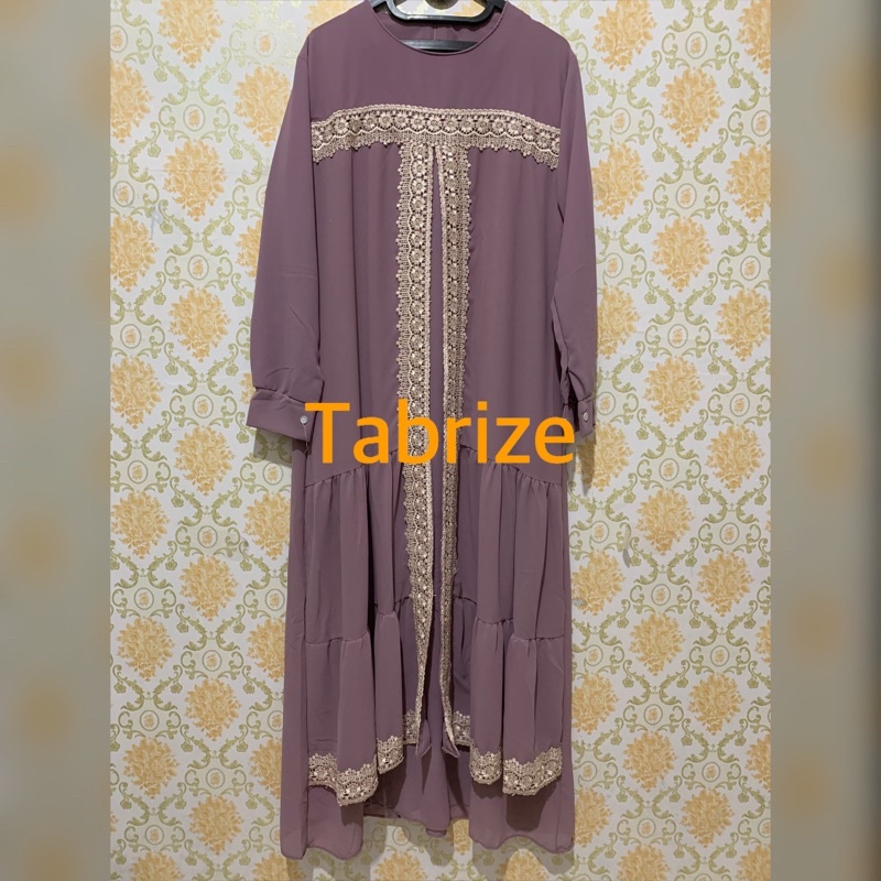 T-R Dress Ceruty Aplikasi Renda Terbaru 2022 / Malea Dress Maxi / Dress Renda Jumbo Wanita Terbaru / Dress Ceruty Polos /Dress Kondangan Aplikasi Renda / Dress Pesta Wanita Terbaru-Rose mil