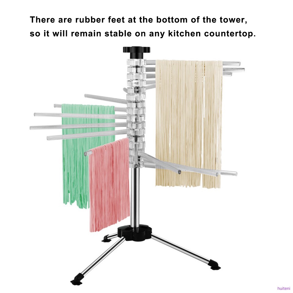 Rak Pengering Pasta / Mie Bahan Stainless Steel Model Lipat Dapat Diputar Untuk Dapur